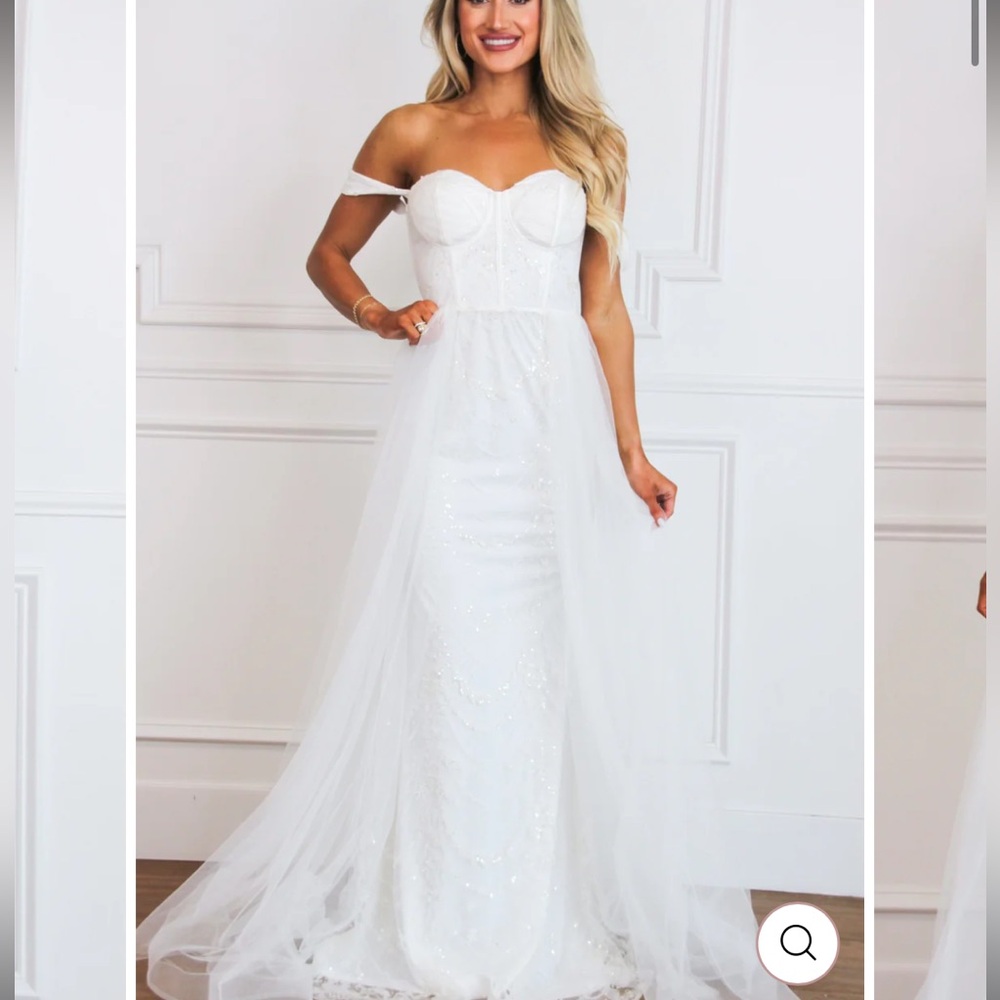 White Off-Shoulder Bridal Dress